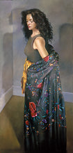 Load image into Gallery viewer, Anna standing in the black shawl. 1996
