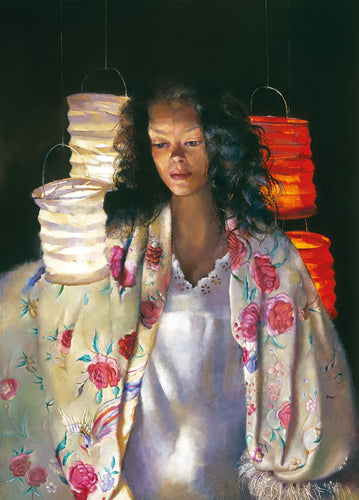 Anna with paper lanterns. 1996