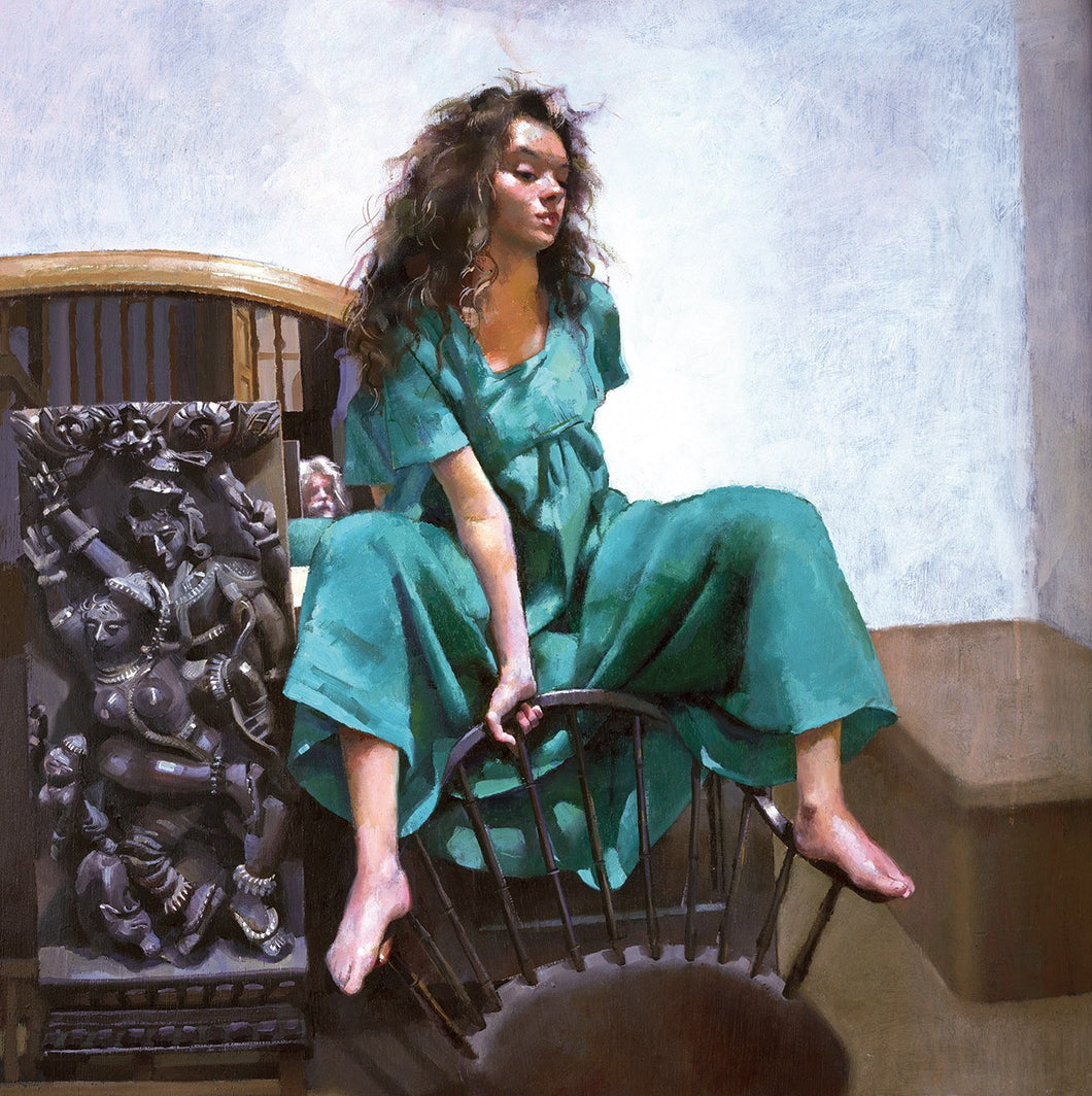 The Painter with Anna (IV) - green dress. 1993